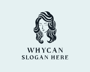 Wavy Hair Salon Lady  Logo