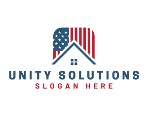 Us - American Flag House logo design