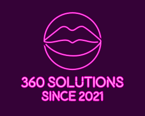 Neon Sexy Lips  logo design