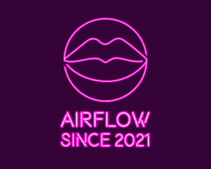 Neon Sexy Lips  logo design