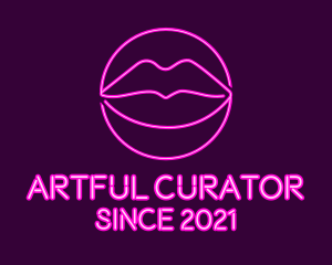 Neon Sexy Lips  logo design