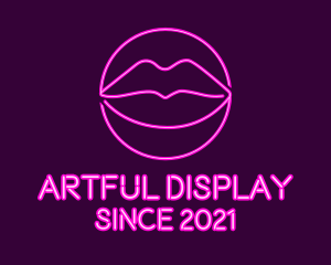 Neon Sexy Lips  logo design