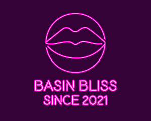 Neon Sexy Lips  logo design