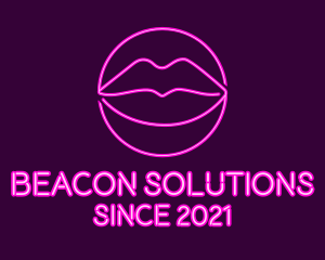 Neon Sexy Lips  logo design