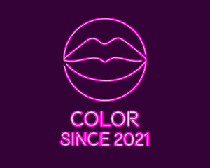 Neon Sexy Lips  logo design