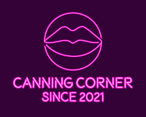 Neon Sexy Lips  logo design