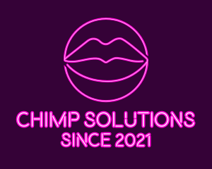 Neon Sexy Lips  logo design