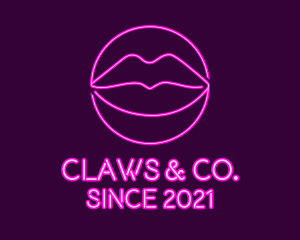 Neon Sexy Lips  logo design