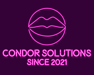 Neon Sexy Lips  logo design