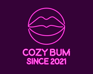 Neon Sexy Lips  logo design