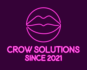 Neon Sexy Lips  logo design