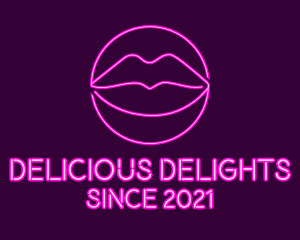 Neon Sexy Lips  logo design