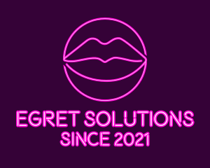 Neon Sexy Lips  logo design