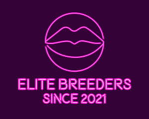 Neon Sexy Lips  logo design