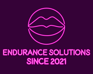 Neon Sexy Lips  logo design