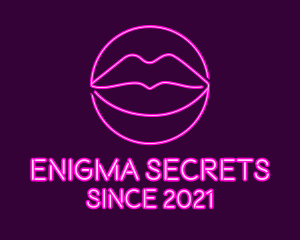 Neon Sexy Lips  logo design