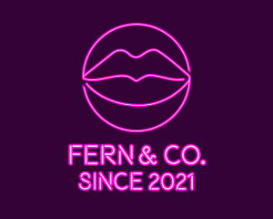 Neon Sexy Lips  logo design