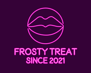 Neon Sexy Lips  logo design