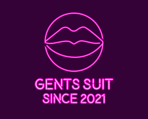 Neon Sexy Lips  logo design