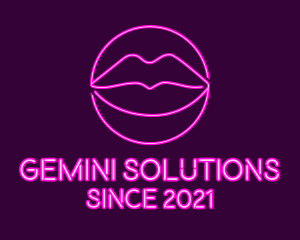 Neon Sexy Lips  logo design