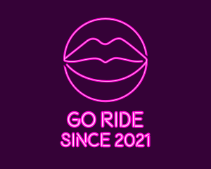 Neon Sexy Lips  logo design