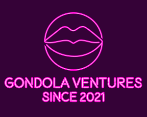 Neon Sexy Lips  logo design