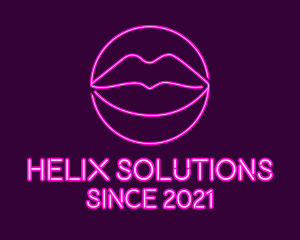 Neon Sexy Lips  logo design