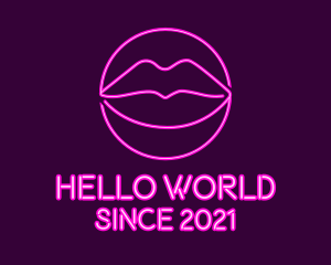 Neon Sexy Lips  logo design