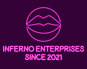 Neon Sexy Lips  logo design