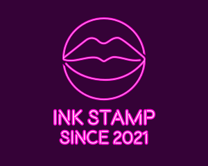 Neon Sexy Lips  logo design