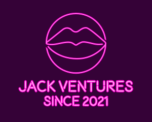 Neon Sexy Lips  logo design