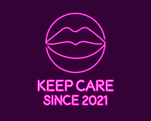 Neon Sexy Lips  logo design