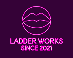 Neon Sexy Lips  logo design