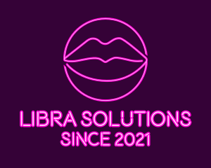 Neon Sexy Lips  logo design