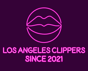 Beauty Vlogger - Neon Sexy Lips logo design
