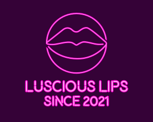 Lips - Neon Sexy Lips logo design