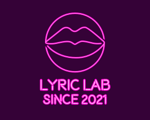 Neon Sexy Lips  logo design