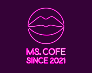 Neon Sexy Lips  logo design