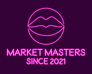 Neon Sexy Lips  logo design