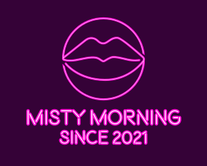 Neon Sexy Lips  logo design