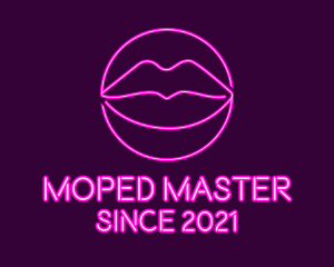 Neon Sexy Lips  logo design