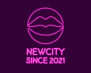 Neon Sexy Lips  logo design