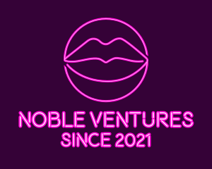 Neon Sexy Lips  logo design