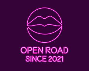 Neon Sexy Lips  logo design