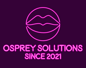 Neon Sexy Lips  logo design