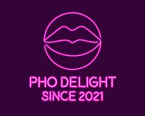 Neon Sexy Lips  logo design