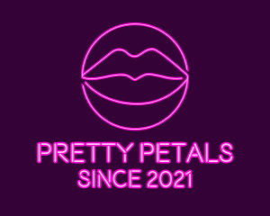 Girly - Neon Sexy Lips logo design