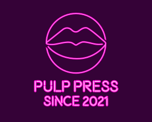 Neon Sexy Lips  logo design