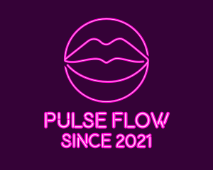 Neon Sexy Lips  logo design