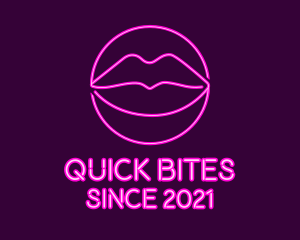 Neon Sexy Lips  logo design